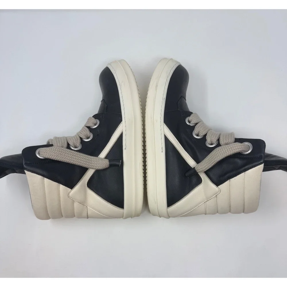 Rick Owens Jumbo Laced Geobasket Sneaker Black/Milk Size 8 US 41 EU